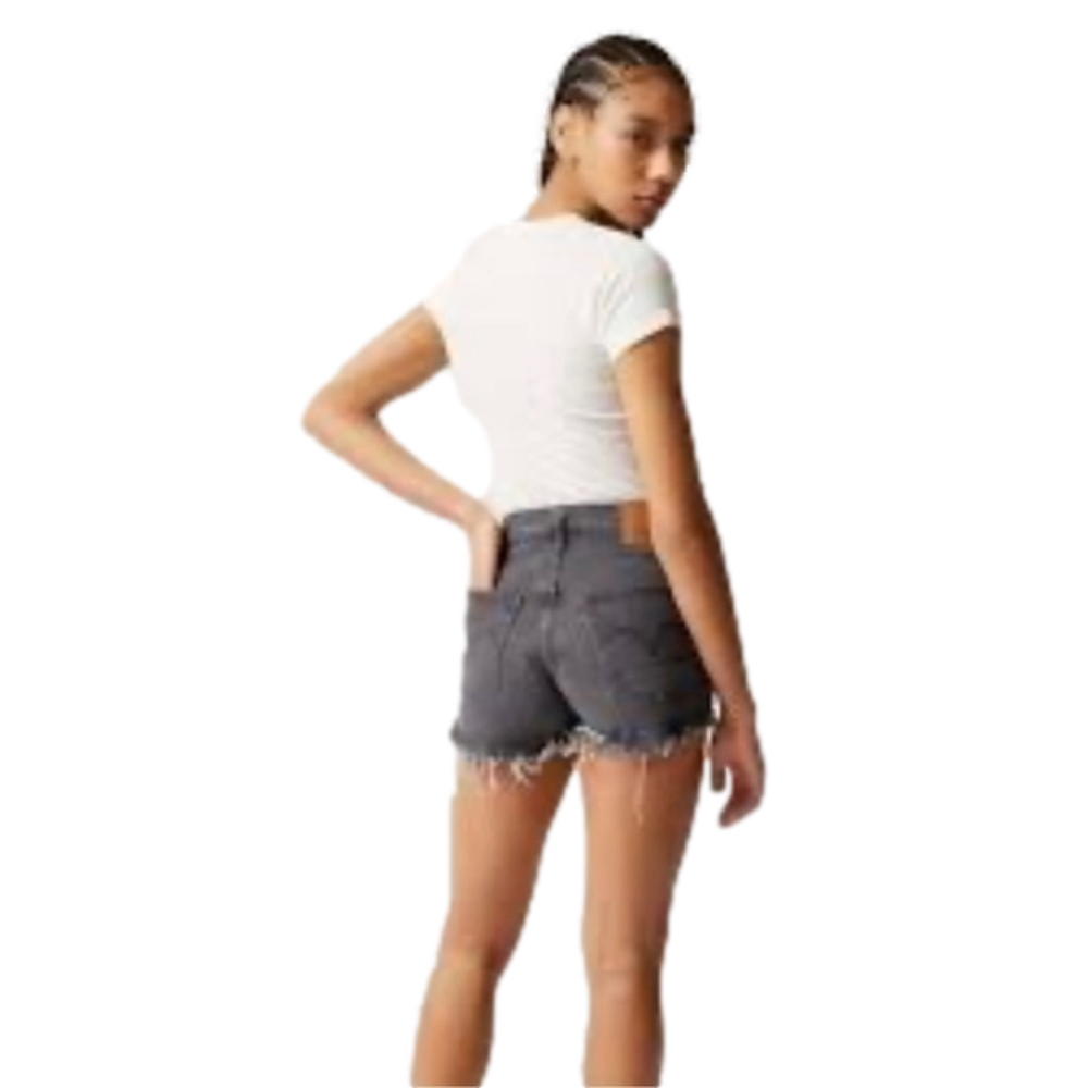 Levi's 501 Button Fly Cut Off Distressed Jean Shorts Black Size 31‎